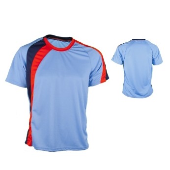 Youth Cool Mesh Soccer Jersey Shirt w/ Contrasting Front & Sleeve Panel