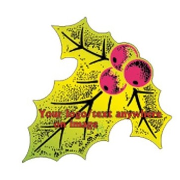 Holly Round Metal Photo Magnet (2 1/2")