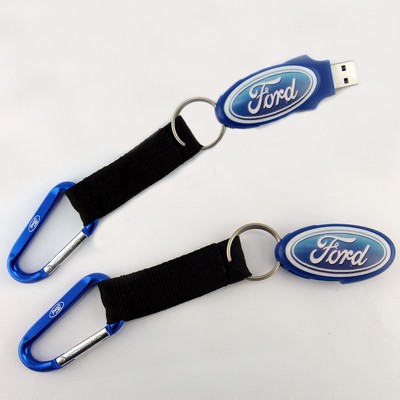 Swivel Oval USB Flash Drive with Carabiner