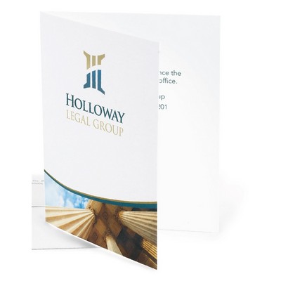 Full Color 5½ Baronial Foldover Assorted White Card Announcements (1 Sided)