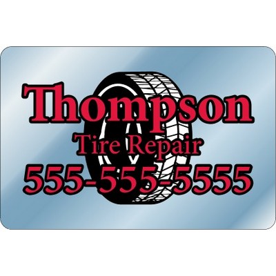 6" X 4" Kwik-Ship Chrome Polyester Screen Print Round Corner Decal
