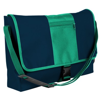 USA & Union Made 600 Denier Polyester Stripe Messenger Bag (12"x15")