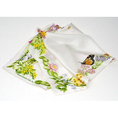 Silk Digital printed custom logo scarves 10 x 44"