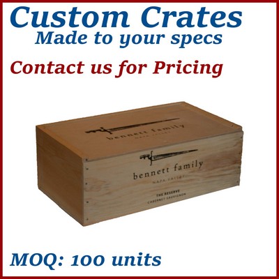 Custom Hinged Wooden Crate / Custom Wooden Box - Made to Order