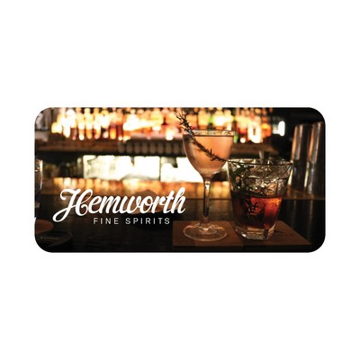 Rectangle Sticker | Round Corners | 1" x 2"| White Static | Static Back | Digital