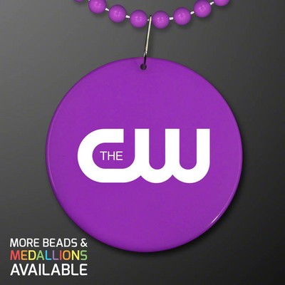 Purple Medallion with Beaded Necklace (Non Light Up) - PRINTED
