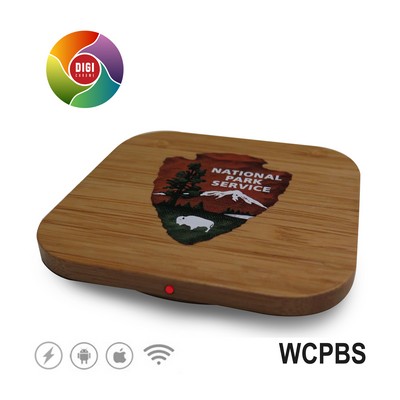 Wireless Charging Pad Bamboo Square