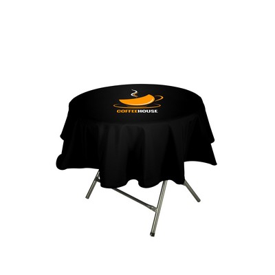 Round Non-Fitted Stain-Resistant Table Cover - 7 Oz. Polyester w Dye Sublimation Print