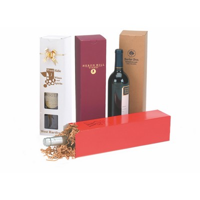 Colored One Piece Wine Gift Box w/ Window (3 1/2"x 3 1/2"x 13 1/2")
