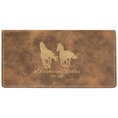 Rustic/Gold Leatherette Checkbook Cover