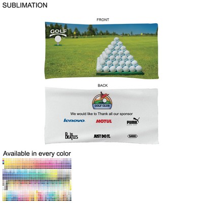 Golf Caddie Tournament Towel in Microfiber Dri-Lite Terry, Sublimated Edge to Edge 2 sides (22"x44")