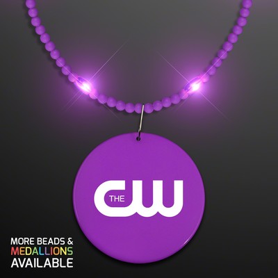 Still-Light Purple Beads With Medallion - PRINTED