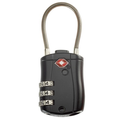 Black Smooth Trip Travel Gear by Talus® TSA Accepted Combination Cable Lock