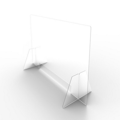 Clear Large Acrylic Sneeze Guard W/ Pass Through