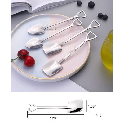 7" Glassy Surfacel Square Shovel Ice Cream Spoon