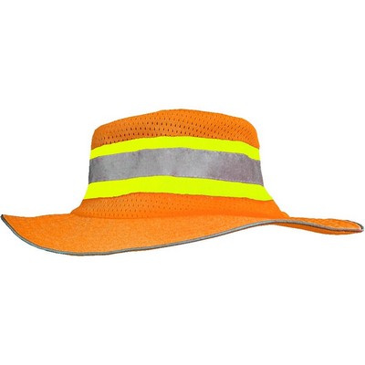 Reflective Apparel™ Hi-Vis Ranger Style Safety Hat-Fluorescent Red-Orange
