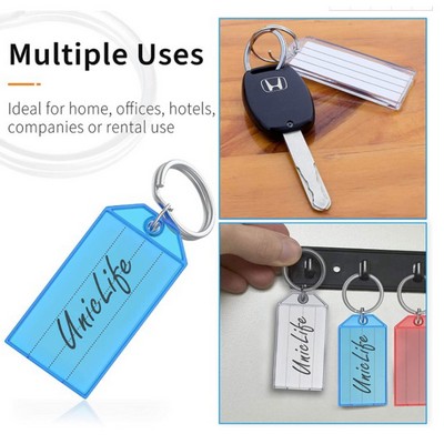 Plastic Key Tags w/Split Ring and Label Window