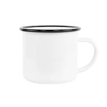 12 Oz. Fine Enamel Cup w/Blue Rim