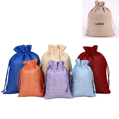 Custom Burlap Bags/ Drawstring Bag