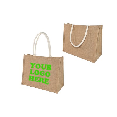 Reusable Vintage Gift Beach Shopping Burlap Jute Tote Bags