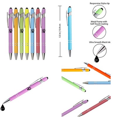 2-In-1 Slim Click Action Pen For Paper And Touchscreens