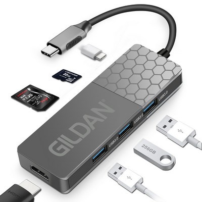7-in-1 USB Type-C Hub – 4K HDMI, 3 USB 3.0 Ports, SD Card Reader & 87W PD Charging
