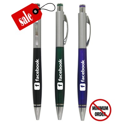 Union Printed - French - Click Pen with Silver Top - No Minimum