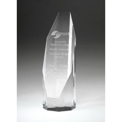 Octagon Tower Glass Award - 7 "