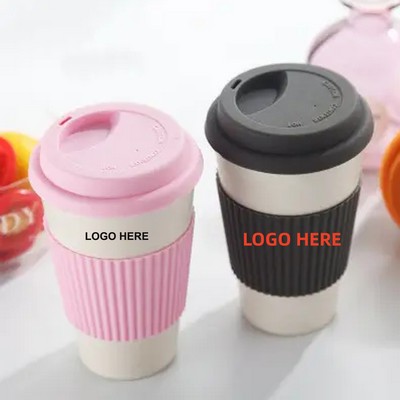 Bamboo Fiber Coffee Cup w/Silicone Sleeve