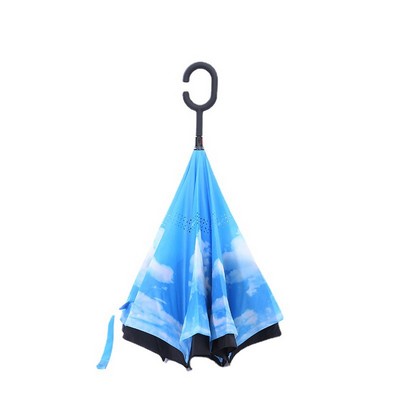 Customized logo for manual double-layer reverse umbrella