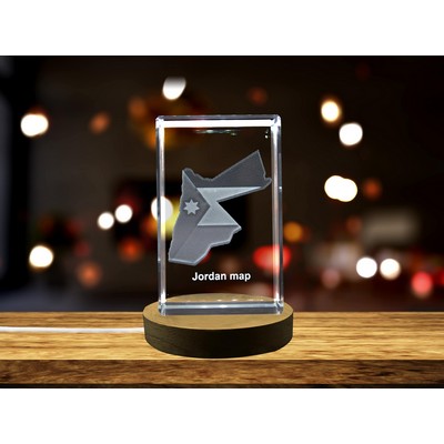 Jordan 3D Engraved Crystal Trophy Award w/LED Base Light