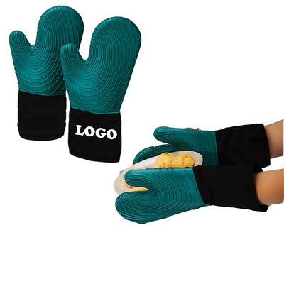Silk Screen Microwave Silicone Oven Glove