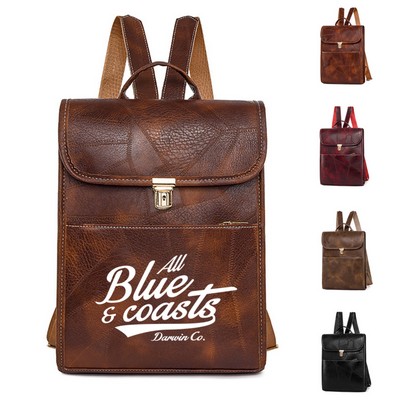 Water-resistant Leather Travel Backpack