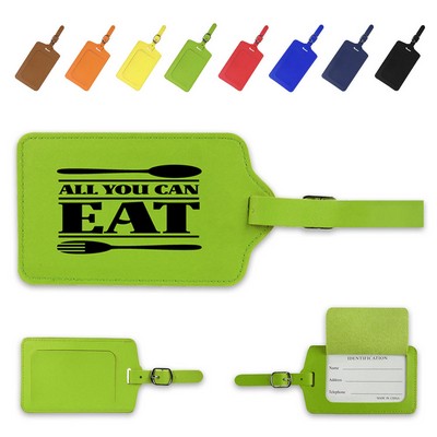 Pu Leather Flip Open Luggage Tag