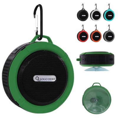 Round Waterproof Mini Wireless Speaker w/ Carabiner