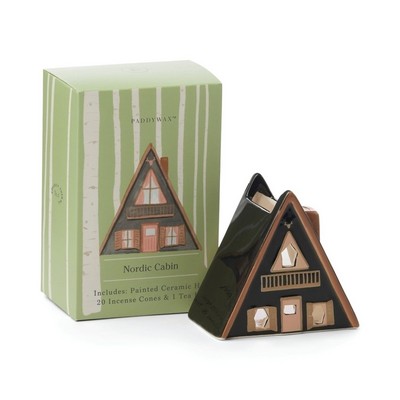 Ceramic Incense & Tea Light Holder Nordic Cabin, Brown - Palo Santo