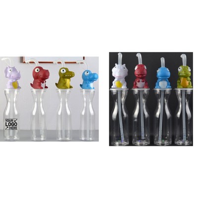 Disposable Cartoon Drinking Straw Plastic Cup Set