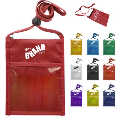 Event Zipper Neck Wallet w/Double Clear Window