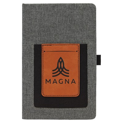 Leatherette Journal with Cell/Card Slot
