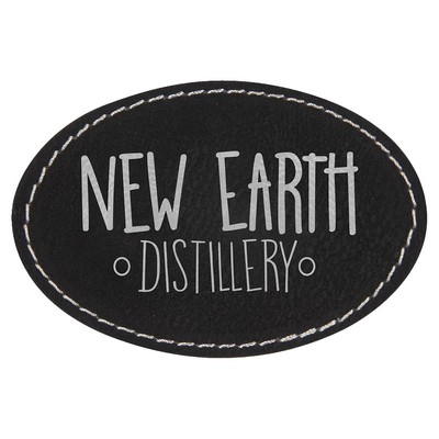 Oval Leatherette Patch with Adhesive