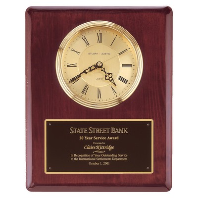 Rosewood Piano Finish Clock, Waterfall Bezel