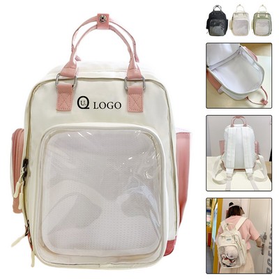 9.5 X 4.3 X 12.2" Women School Backpack