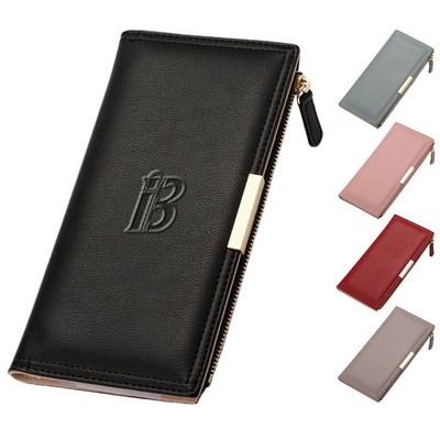 Women RFID Blocking PU Leather Wallet Multiple card slots