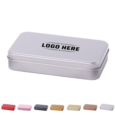 Empty Rectangle Tin Storage Containers with Lids