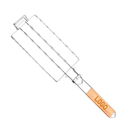 Premium BBQ Tongs with Wood Handle – 304 Stainless Steel