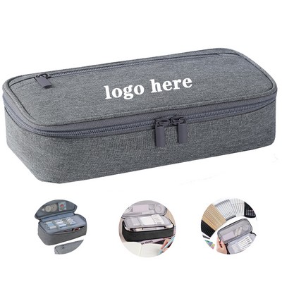 Minimalist Solid Color Canvas Pencil Case