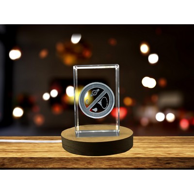 Forbidden 3D Engraved Crystal Trophy Award w/LED Base