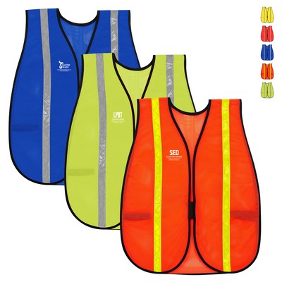 Polyester Mesh With Reflective Strip Safety Vest