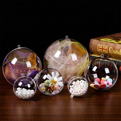 Plastic Clear Ball Christmas Party Ornament Tree Decor DIY Display
