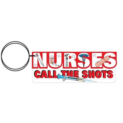 Nursing Slogan Executive Key Chain w/Mirrored Back (2 Square Inch)